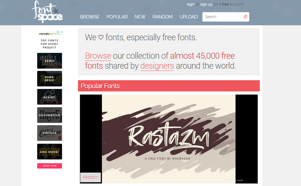 Free Font Site Fontspace